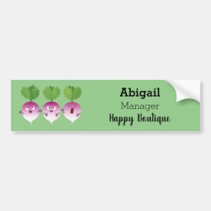Cartoon voor het triozingend cute turnip bumpersticker