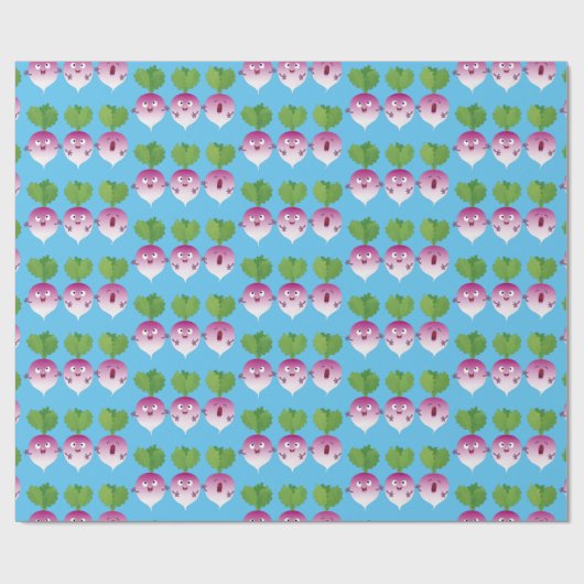 Cartoon voor het triozingend cute turnip cadeaupapier (Vlak)