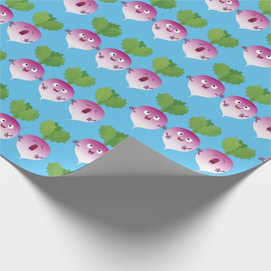 Cartoon voor het triozingend cute turnip cadeaupapier (Hoek)