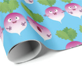 Cartoon voor het triozingend cute turnip cadeaupapier (Rol Hoek)