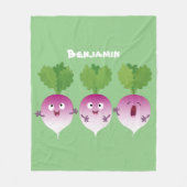 Cartoon voor het triozingend cute turnip fleece deken (Voorkant)