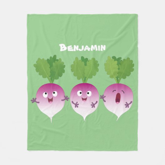Cartoon voor het triozingend cute turnip fleece deken (Voorkant)