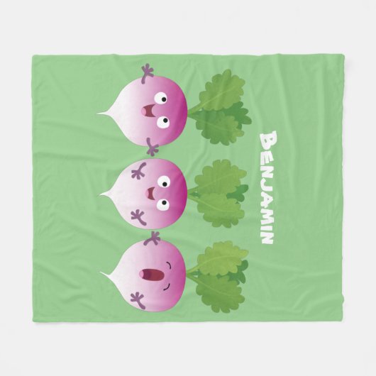 Cartoon voor het triozingend cute turnip fleece deken (Voorkant (Horizontaal))