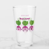 Cartoon voor het triozingend cute turnip glas (Voorkant)