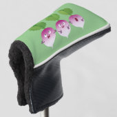 Cartoon voor het triozingend cute turnip golfheadcover (3/4 voorkant)