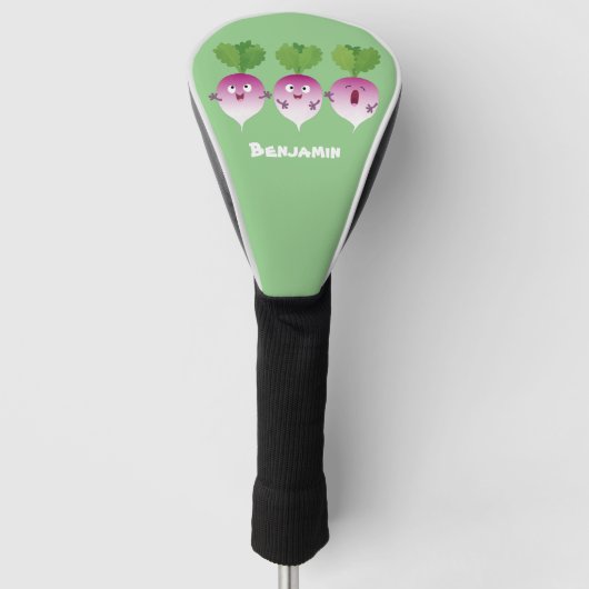 Cartoon voor het triozingend cute turnip golfheadcover (Voorkant)