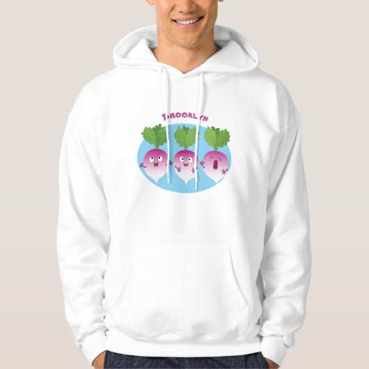Cartoon voor het triozingend cute turnip hoodie (Voorkant)