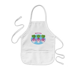 Cartoon voor het triozingend cute turnip kinder schort
