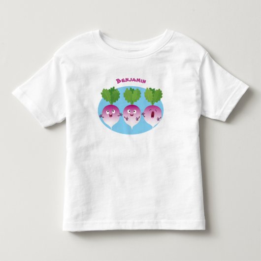 Cartoon voor het triozingend cute turnip kinder shirts (Voorkant)