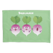Cartoon voor het triozingend cute turnip kussensloop (Voorkant)