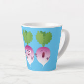 Cartoon voor het triozingend cute turnip latte mok (Rechterhoek)