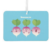 Cartoon voor het triozingend cute turnip luchtverfrisser (Achterkant)