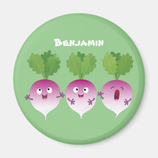 Cartoon voor het triozingend cute turnip magneet (Voorkant)