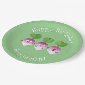 Cartoon voor het triozingend cute turnip papieren bordje (Gekanteld)