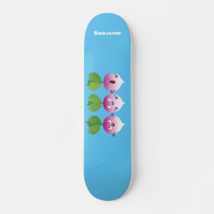 Cartoon voor het triozingend cute turnip persoonlijk skateboard