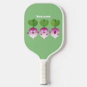 Cartoon voor het triozingend cute turnip pickleball paddle (Voorkant)