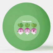 Cartoon voor het triozingend cute turnip pingpongbal (Achterkant)