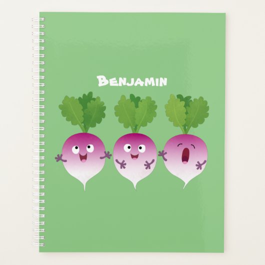 Cartoon voor het triozingend cute turnip planner (Voorkant)