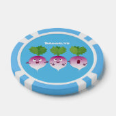 Cartoon voor het triozingend cute turnip poker chips (Enkel)