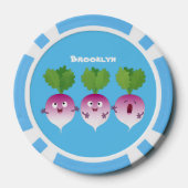 Cartoon voor het triozingend cute turnip poker chips (Achterkant)