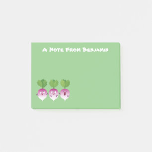 Cartoon voor het triozingend cute turnip post-it® notes
