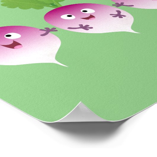 Cartoon voor het triozingend cute turnip poster (Hoek)