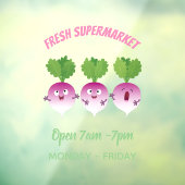 Cartoon voor het triozingend cute turnip raamsticker (Vel 3)