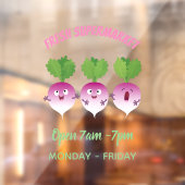 Cartoon voor het triozingend cute turnip raamsticker (Vel 2)