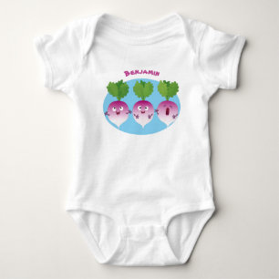 Cartoon voor het triozingend cute turnip romper