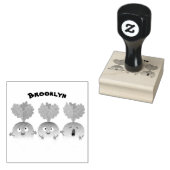 Cartoon voor het triozingend cute turnip rubberstempel (Gestempeld)