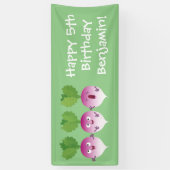 Cartoon voor het triozingend cute turnip spandoek (Verticaal)