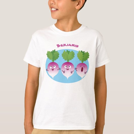 Cartoon voor het triozingend cute turnip t-shirt (Voorkant)