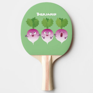 Cartoon voor het triozingend cute turnip tafeltennisbatje