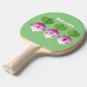 Cartoon voor het triozingend cute turnip tafeltennisbatje (Voorkant Gekanteld)