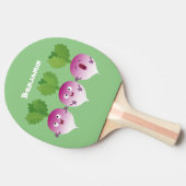 Cartoon voor het triozingend cute turnip tafeltennisbatje (Zijkant)