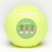 Cartoon voor het triozingend cute turnip tennisballen (Achterkant)