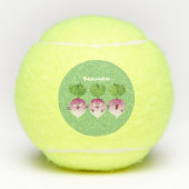 Cartoon voor het triozingend cute turnip tennisballen (Voorkant)