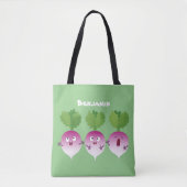 Cartoon voor het triozingend cute turnip tote bag (Voorkant)