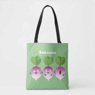 Cartoon voor het triozingend cute turnip tote bag