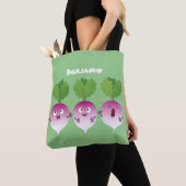 Cartoon voor het triozingend cute turnip tote bag (Dichtbij)