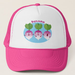 Cartoon voor het triozingend cute turnip trucker pet