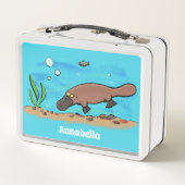 Cartoon voor het zwemmen van cute platypus (Achterkant)