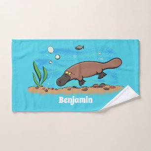 Cartoon voor het zwemmen van cute platypus bad handdoek