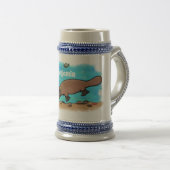 Cartoon voor het zwemmen van cute platypus bierpul (Voorkant rechts)