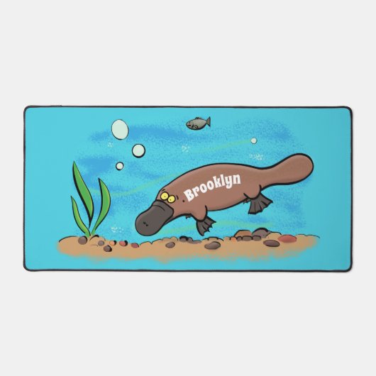 Cartoon voor het zwemmen van cute platypus bureaumat (Voorkant)