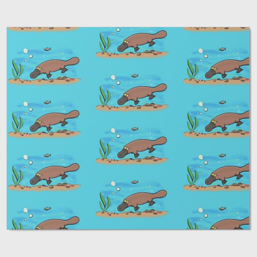 Cartoon voor het zwemmen van cute platypus cadeaupapier (Vlak)