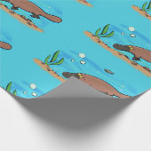 Cartoon voor het zwemmen van cute platypus cadeaupapier (Hoek)