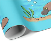 Cartoon voor het zwemmen van cute platypus cadeaupapier (Rol Hoek)