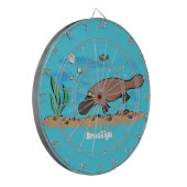 Cartoon voor het zwemmen van cute platypus dartbord (Voorkant Links)