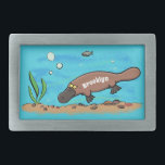 Cartoon voor het zwemmen van cute platypus gesp<br><div class="desc">Deze schattige platypuscartoon is perfect voor liefhebbers van Australische dieren.</div>